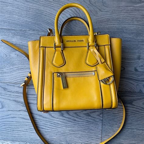 michael kors purse beige and yellow lining|Michael Kors yellow crossbody bag.